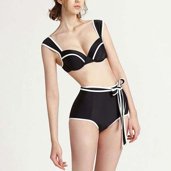 women's swimwear high belt swimsuit string biquini feminino solid waist bikini set push up bikinis bathign suit women beachwear1, White;black
women's swimwear high belt swimsuit string biquini feminino solid waist bikini set push up bikinis bathign suit women beachwear1, White;black