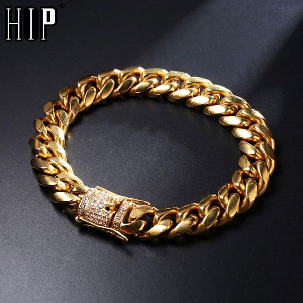 hip hop miami chain mens rock bracelet bling iced out rhinestone clasp gold color stainless steel cuban chain bracelets jewelry, Black
hip hop miami chain mens rock bracelet bling iced out rhinestone clasp gold color stainless steel cuban chain bracelets jewelry, Black