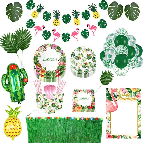 hawaiian decorations palm leaves bunting banner luau flamingo summer tropical decoration jungle safari party ballons 
hawaiian decorations palm leaves bunting banner luau flamingo summer tropical decoration jungle safari party ballons