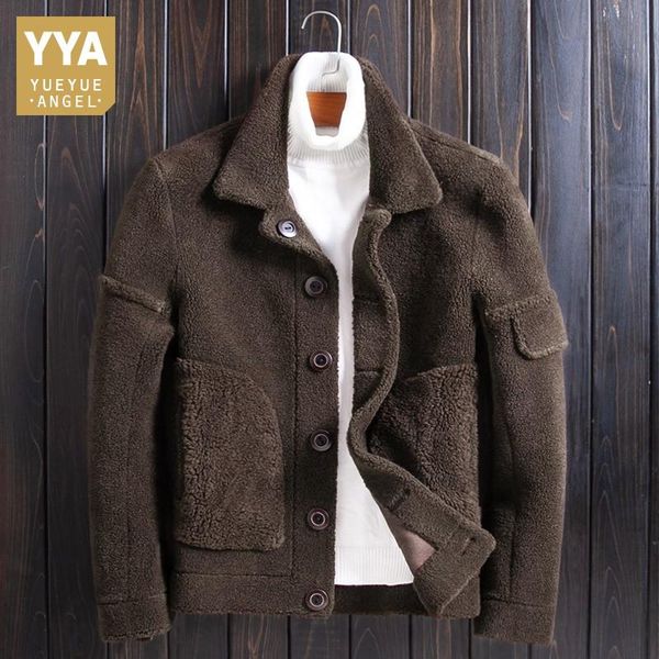 shearling reversible real fur jacket men luxury winter single breasted warm outerwear brown lambswool biker jacket plus size 4xl, Black
shearling reversible real fur jacket men luxury winter single breasted warm outerwear brown lambswool biker jacket plus size 4xl, Black