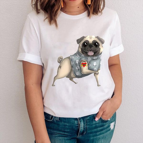 women graphic dog cartoon pet sweet animal printing casual 90s clothes lady tees print clothing female tshirt t shirt, White
women graphic dog cartoon pet sweet animal printing casual 90s clothes lady tees print clothing female tshirt t shirt, White