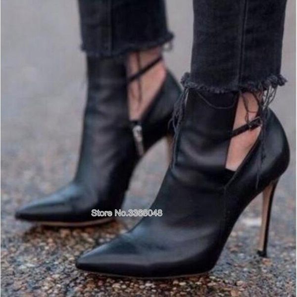 boots 2021 ankle strap cut-outs high heel pointed toe zip fashion women solid classical shoe drop, Black
boots 2021 ankle strap cut-outs high heel pointed toe zip fashion women solid classical shoe drop, Black