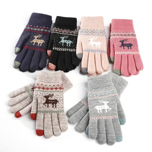 five fingers gloves winter autumn warm full finger knitted deer touch screen christmas gift, Blue;gray
five fingers gloves winter autumn warm full finger knitted deer touch screen christmas gift, Blue;gray