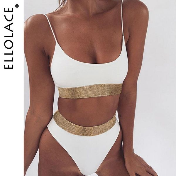 women's swimwear ellolace high waist bikini shinny swimsuit bathing suit 2021 bikinis biquini two-piece, White;black
women's swimwear ellolace high waist bikini shinny swimsuit bathing suit 2021 bikinis biquini two-piece, White;black