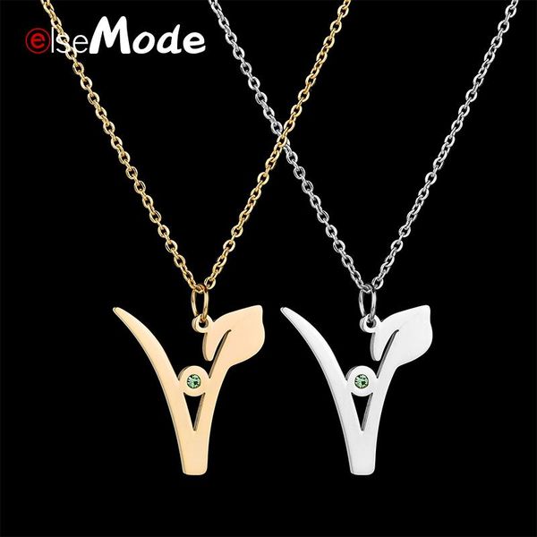 elsemode simple cubic zirconia v letter pendant necklaces for vegetarian titanium stainless steel women necklace vegan jewelry, Silver 
elsemode simple cubic zirconia v letter pendant necklaces for vegetarian titanium stainless steel women necklace vegan jewelry, Silver