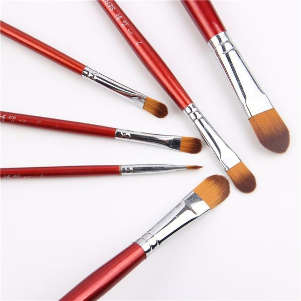 6pcs/set artist nylon hair wooden handle watercolor acrylic oil paint brush set for drawing painting art supplies, Black;red
6pcs/set artist nylon hair wooden handle watercolor acrylic oil paint brush set for drawing painting art supplies, Black;red