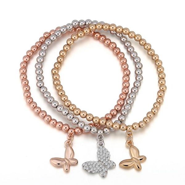 charm bracelets 3pcs lovely butterfly charms crystal beads gold elastic bangles femme gift for women fashion jewelry 2021, Golden;silver
charm bracelets 3pcs lovely butterfly charms crystal beads gold elastic bangles femme gift for women fashion jewelry 2021, Golden;silver