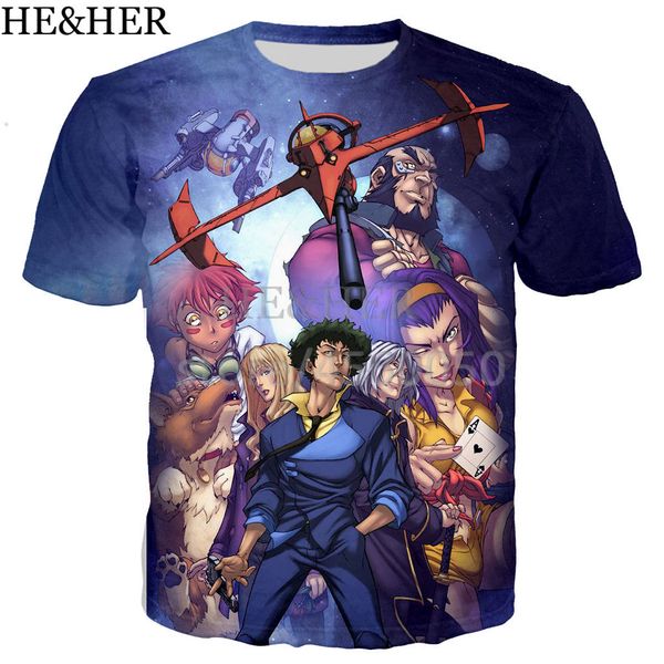 anime cowboy bebop novelty 3d print shirts aesthetic horror plus size men clothing