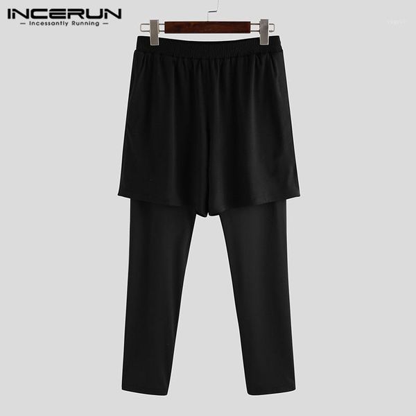 men sweatpants quick dry elastic waist bodybuilding fake two pieces trousers 2020 fitness joggers mens track pants s-5xl incerun1, Black
men sweatpants quick dry elastic waist bodybuilding fake two pieces trousers 2020 fitness joggers mens track pants s-5xl incerun1, Black