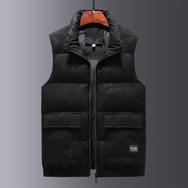 men's autumn and winter vest waistcoat loose fashion collar warm leisure thickened handsome down cotton coat, Black;white
men's autumn and winter vest waistcoat loose fashion collar warm leisure thickened handsome down cotton coat, Black;white