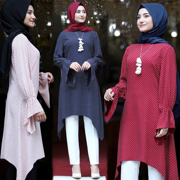 kalenmos muslim kaftan abaya dresses women summer print dots hijab long blouse flare sleeve asymmetry hem islamic vestidos, White
kalenmos muslim kaftan abaya dresses women summer print dots hijab long blouse flare sleeve asymmetry hem islamic vestidos, White