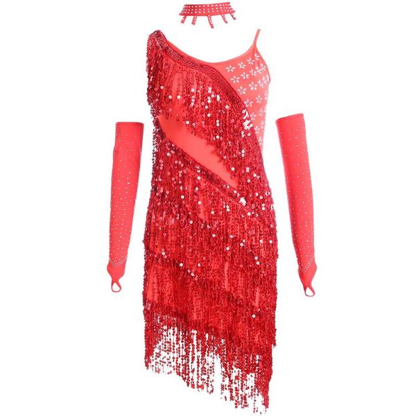 stage wear 3pcs/set latin dance costumes sequin tassel fringe dancing dress with gloves necklace performance, Black;red
stage wear 3pcs/set latin dance costumes sequin tassel fringe dancing dress with gloves necklace performance, Black;red