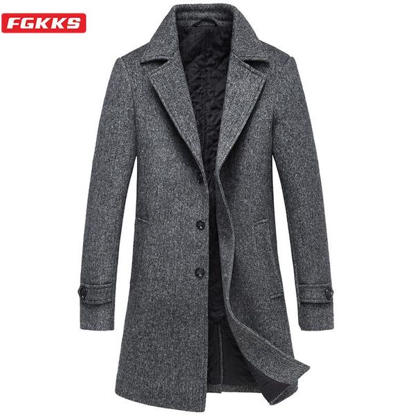 fgkks winter men wool blend coats brand men's wool overcoat business long section coat male (with scarf, Black
fgkks winter men wool blend coats brand men's wool overcoat business long section coat male (with scarf, Black