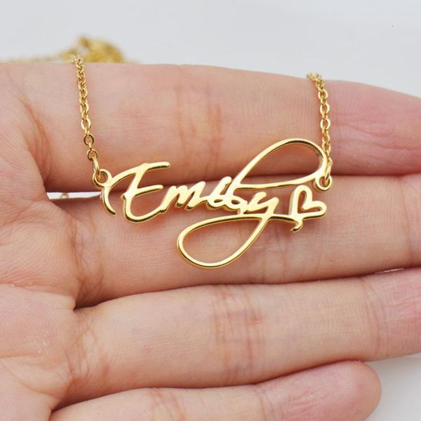 fashion cursive nameplate necklaces for women men exquisite heart name necklace stainless steel gold chain halloween gft, Silver
fashion cursive nameplate necklaces for women men exquisite heart name necklace stainless steel gold chain halloween gft, Silver