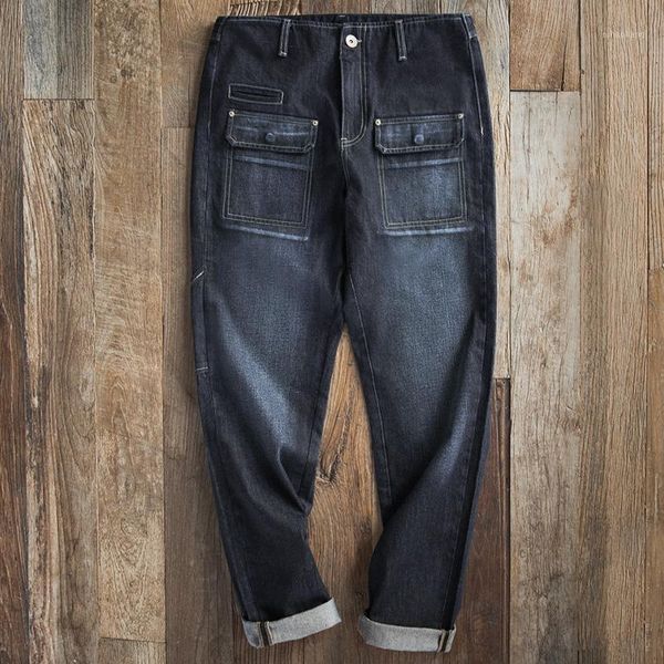 men's jeans maden men's retro straight foot tooling autumn heavy denim pants men1, Blue
men's jeans maden men's retro straight foot tooling autumn heavy denim pants men1, Blue