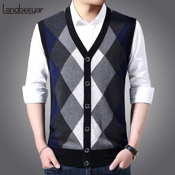 6% wool fashion sleeveless sweater men pullovers cardigan jumpers knitwear vest winter v neck slim fit casual clothing male 201124, White;black
6% wool fashion sleeveless sweater men pullovers cardigan jumpers knitwear vest winter v neck slim fit casual clothing male 201124, White;black