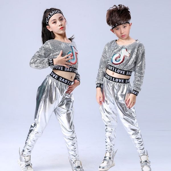 new children modern jazz dance hip hop costume boys girls sequined cheerleading performance clothes stage wear, Gray
new children modern jazz dance hip hop costume boys girls sequined cheerleading performance clothes stage wear, Gray
