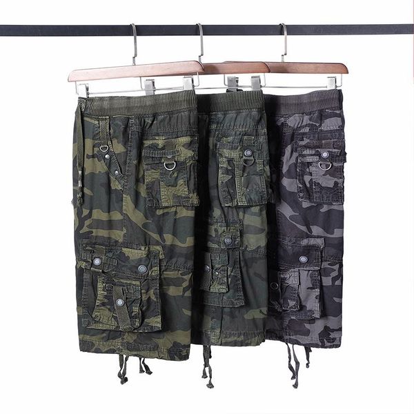 men's shorts summer cargo casual workout multi-pocket calf-length short pants men, White;black
men's shorts summer cargo casual workout multi-pocket calf-length short pants men, White;black