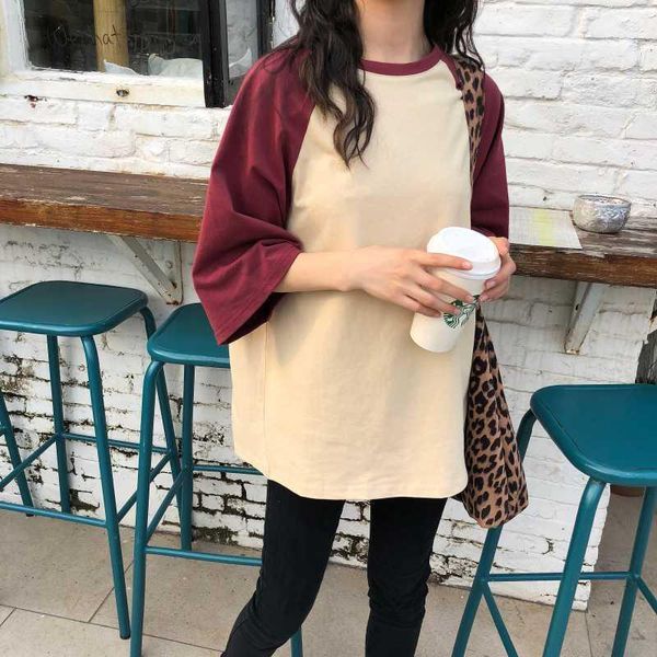 women's tshirts chic kawaii girl vintage loose stitching contrast t-shirt female ulzzang harajuku tunic for women casual 1, White
women's tshirts chic kawaii girl vintage loose stitching contrast t-shirt female ulzzang harajuku tunic for women casual 1, White