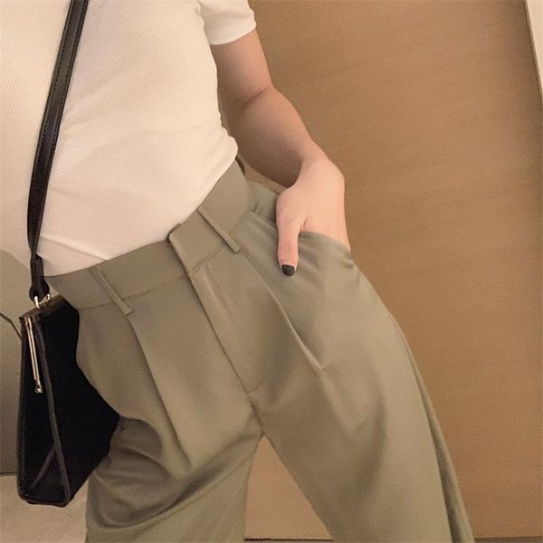 women high waist wide leg trousers autumn new version ins thin straight pants casual pants, Black;white
women high waist wide leg trousers autumn new version ins thin straight pants casual pants, Black;white