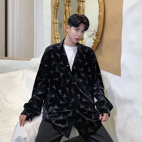 fashion streetwear hip hop dress shirt cardigan outerwear male vintage men loose casual long sleeve shining shirt b70, White;black
fashion streetwear hip hop dress shirt cardigan outerwear male vintage men loose casual long sleeve shining shirt b70, White;black