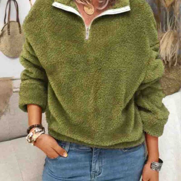 women designers clothes 2020 fashion brushed double-sided velvet lapel pure color loose type zipper joining long sleeve sweater women winter, Black
women designers clothes 2020 fashion brushed double-sided velvet lapel pure color loose type zipper joining long sleeve sweater women winter, Black