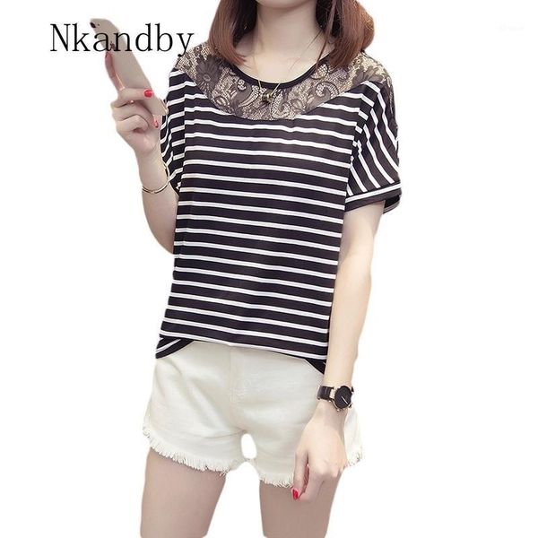 nkandby lace patchwork striped women t-shirt 2020 summer clothing large size short sleeve woman t shirt korean 4xl plus size, White
nkandby lace patchwork striped women t-shirt 2020 summer clothing large size short sleeve woman t shirt korean 4xl plus size, White