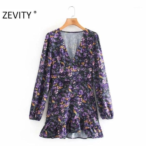 zevity autumn new women vintage v neck purple flower print hem irregular ruffles mini dress ladies chic pleats vestido ds45521, Black;gray
zevity autumn new women vintage v neck purple flower print hem irregular ruffles mini dress ladies chic pleats vestido ds45521, Black;gray