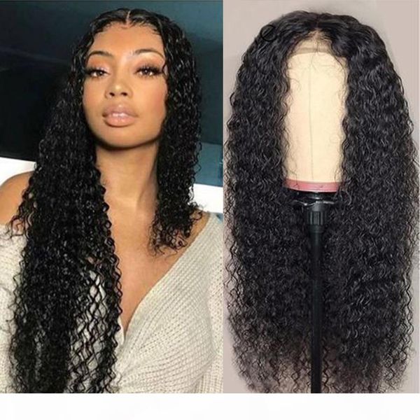 13x6 lace front wig curly human hair wig full end lace frontal wig wowqueen remy hair lace front human hair wigs, Black