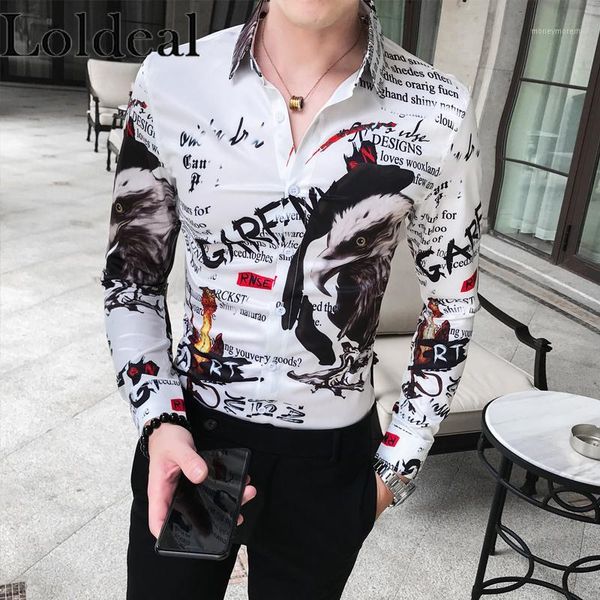 men's casual shirts loldeal letter printing men shirt long sleeve slim fit mens dress designer streetwear social1, White;black
men's casual shirts loldeal letter printing men shirt long sleeve slim fit mens dress designer streetwear social1, White;black