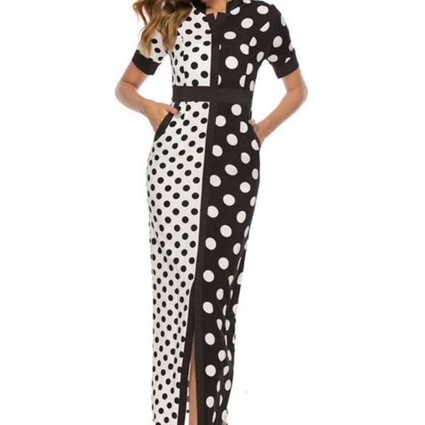 black women's new and white summer wave point stitching waist slim dress 4198#, Black;gray
black women's new and white summer wave point stitching waist slim dress 4198#, Black;gray