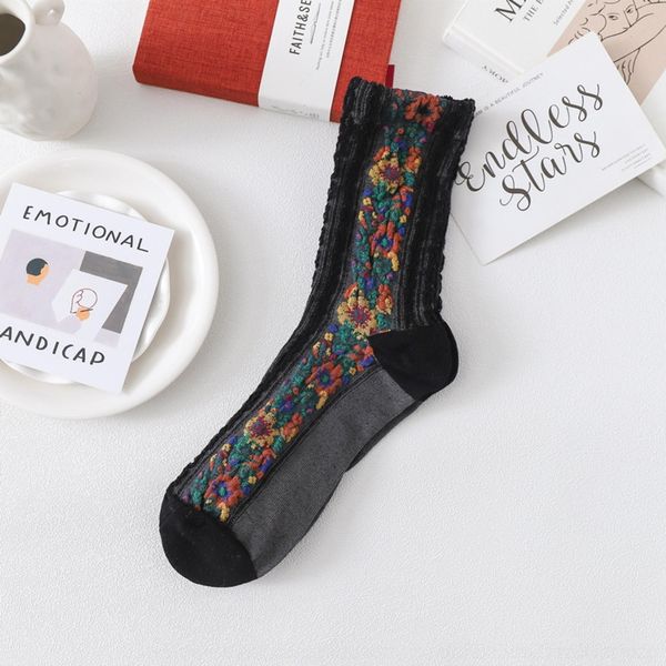 886ct 2020 spring and autumn new linen mid-length style breathable women's korean socks small flower mori cotton pattern stacking stock, Black
886ct 2020 spring and autumn new linen mid-length style breathable women's korean socks small flower mori cotton pattern stacking stock, Black