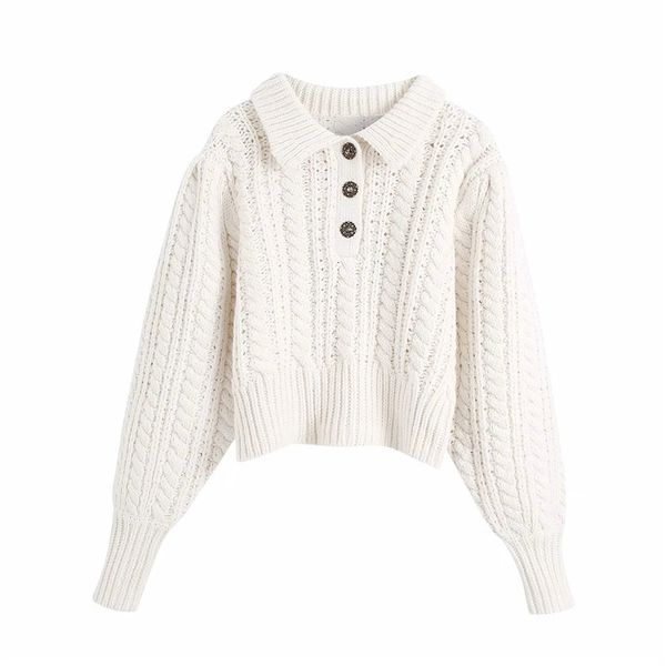 2021 new cable knitted women autumn winter vintage lapel collar long puff sleeve cropped sweater woman jerseys loose vg3g, White;black
2021 new cable knitted women autumn winter vintage lapel collar long puff sleeve cropped sweater woman jerseys loose vg3g, White;black