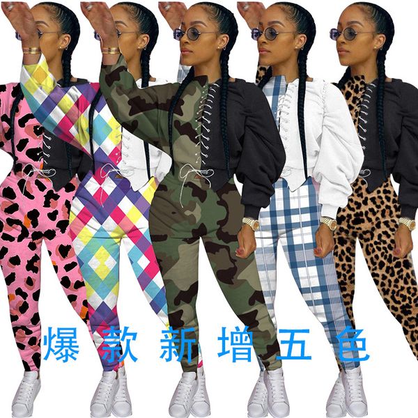 women bodysuit tracksuit camouflage leopard two-piece strap designers crop t-shirt pullover legging pants outfit sportwear e92904, White
women bodysuit tracksuit camouflage leopard two-piece strap designers crop t-shirt pullover legging pants outfit sportwear e92904, White
