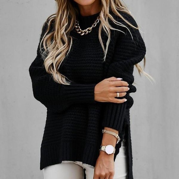women's sweaters women autumn winter mock neck side split hem long puff sleeve sweater pullover clothing, White;black
women's sweaters women autumn winter mock neck side split hem long puff sleeve sweater pullover clothing, White;black