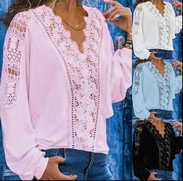 large size loose lace women blouses 2021 autumn blouses fashion v neck lace long sleeve women shirts, White
large size loose lace women blouses 2021 autumn blouses fashion v neck lace long sleeve women shirts, White