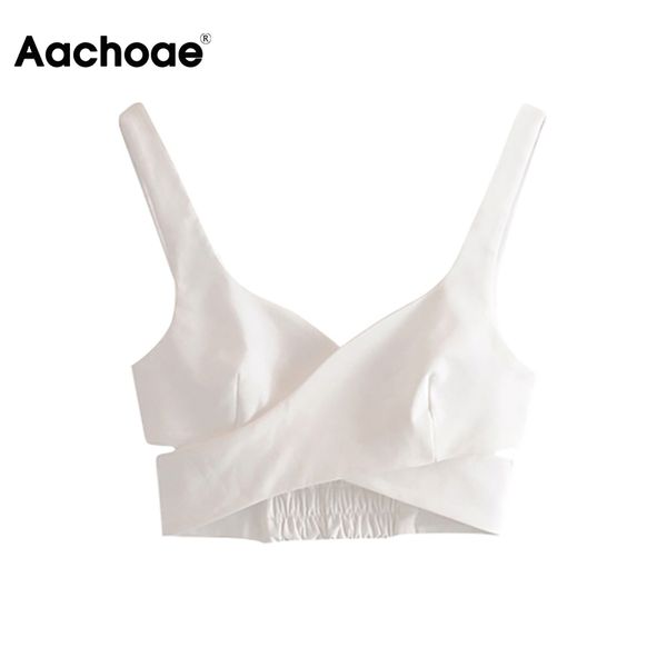 aachoae women white camisole hollow out stretchy party crop summer sleeveless backless club wear ladies short y200701
aachoae women white camisole hollow out stretchy party crop summer sleeveless backless club wear ladies short y200701