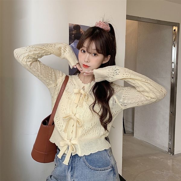 y8ent 020 autumn new gentle wind bow cardigan butterfly waxy feeling hollow thin soft sweater knitted design sweater for women wilij, White;black
y8ent 020 autumn new gentle wind bow cardigan butterfly waxy feeling hollow thin soft sweater knitted design sweater for women wilij, White;black