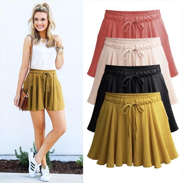 shorts skirts women summer casual high waist plus size loose drawstring a line skirt shorts 5xl 6xl, White;black 
shorts skirts women summer casual high waist plus size loose drawstring a line skirt shorts 5xl 6xl, White;black