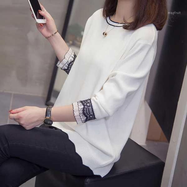 plus size splice color wave knitted 2020 autumn winter clothes loose lace trim pullovers sweaters oversize jumper da8271, White;black
plus size splice color wave knitted 2020 autumn winter clothes loose lace trim pullovers sweaters oversize jumper da8271, White;black