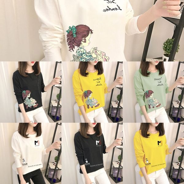 women's clothing 2020 spring and autumn new korean long sleeve t-female student's round neck t- t-shirt print bottoming shirt zmls, White
women's clothing 2020 spring and autumn new korean long sleeve t-female student's round neck t- t-shirt print bottoming shirt zmls, White