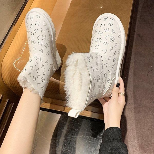 rhinestone snow boots flannel short boots thick heel stitching martin platform elevator winter women's shoes, Black
rhinestone snow boots flannel short boots thick heel stitching martin platform elevator winter women's shoes, Black
