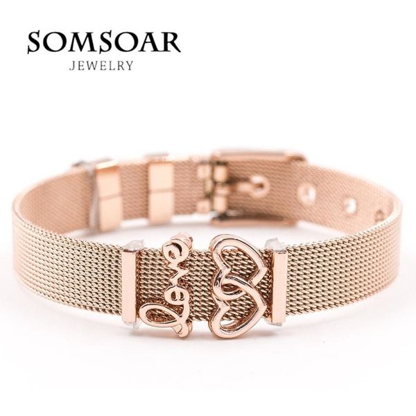 somsoar jewelry rose gold soulma mesh bracelet set stainless steel bangle as valentines gift for women, Golden;silver
somsoar jewelry rose gold soulma mesh bracelet set stainless steel bangle as valentines gift for women, Golden;silver