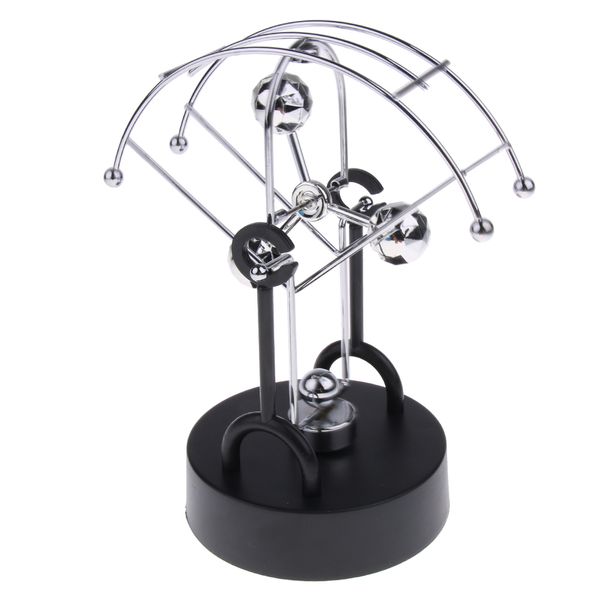 Electric Newton Physics Balance Pendulum Newton\'s Cradle Desk Figurine Ornament Perpetual Motion Toy Home Office Desk Decoration