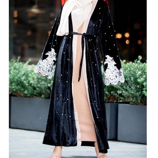 mandylandy elegant golden velvet cardigan robe women muslim abaya long sleeve beaded arab dubai dress lace stitching, Red
mandylandy elegant golden velvet cardigan robe women muslim abaya long sleeve beaded arab dubai dress lace stitching, Red
