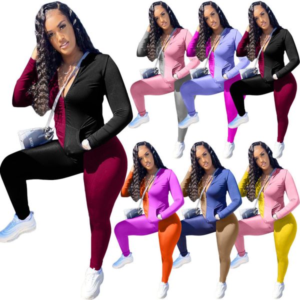 women two pieces outfits designer with contrast color stitching long sleeve pants casual sports suit ladies new autumn sportwear, Gray
women two pieces outfits designer with contrast color stitching long sleeve pants casual sports suit ladies new autumn sportwear, Gray