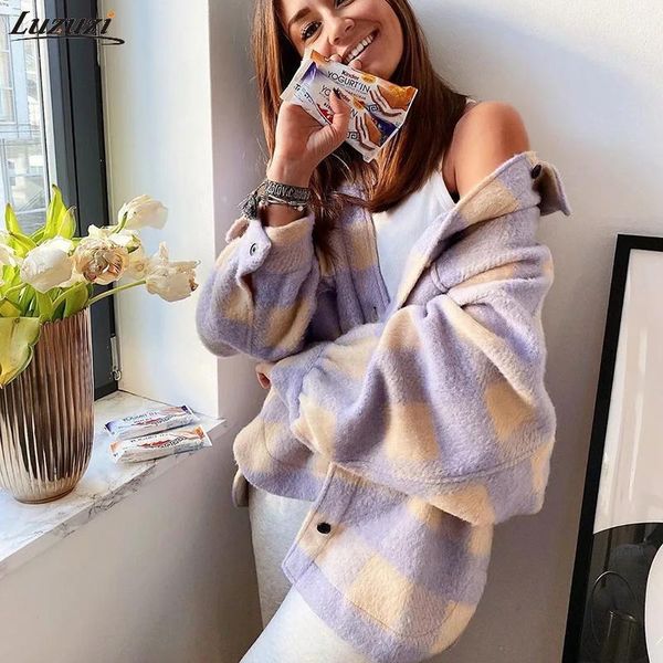 luzuzi sweet plaid woolen shirt jackets women fashion pockets turn-down collar check jacket cute girls chic coat streetwear1, Black
luzuzi sweet plaid woolen shirt jackets women fashion pockets turn-down collar check jacket cute girls chic coat streetwear1, Black