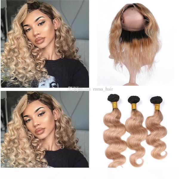 ombre hair extensions with 360 lace frontal two tone 1b 27 honey blonde dark root ombre body wave virgin human hair bundles, Black;brown
ombre hair extensions with 360 lace frontal two tone 1b 27 honey blonde dark root ombre body wave virgin human hair bundles, Black;brown