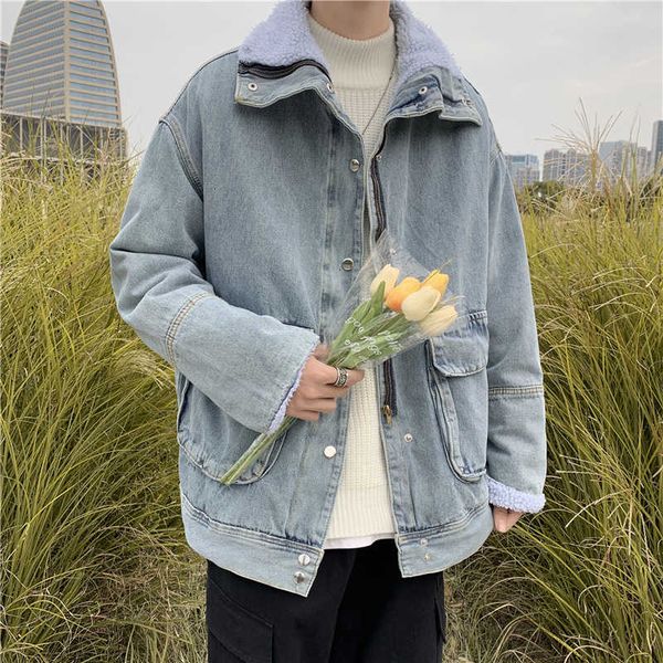 winter fashion brand cashmere men's loose and thickened casual couple's tooling cotton padded denim jacket, Black;brown
winter fashion brand cashmere men's loose and thickened casual couple's tooling cotton padded denim jacket, Black;brown