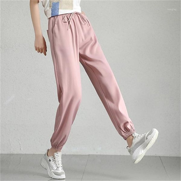 2020 women's new spring and summer casual trousers high waist large size thin section tall bloomers1, Black;white
2020 women's new spring and summer casual trousers high waist large size thin section tall bloomers1, Black;white